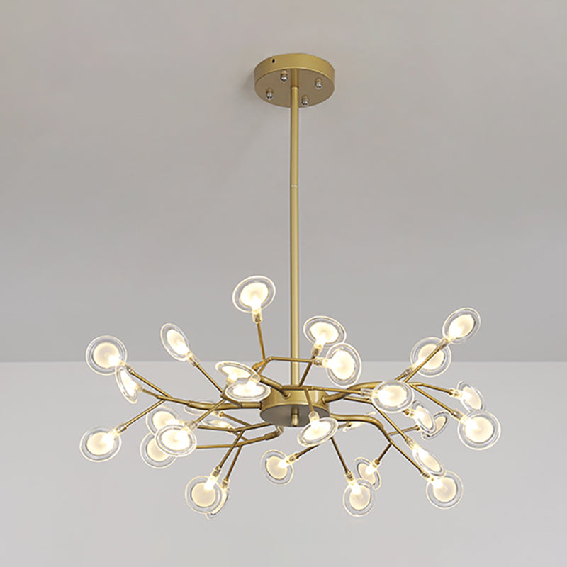 Metal Branch Shape Chandelier Nordic Style Fireflies Chandelier Lamp for Living Room