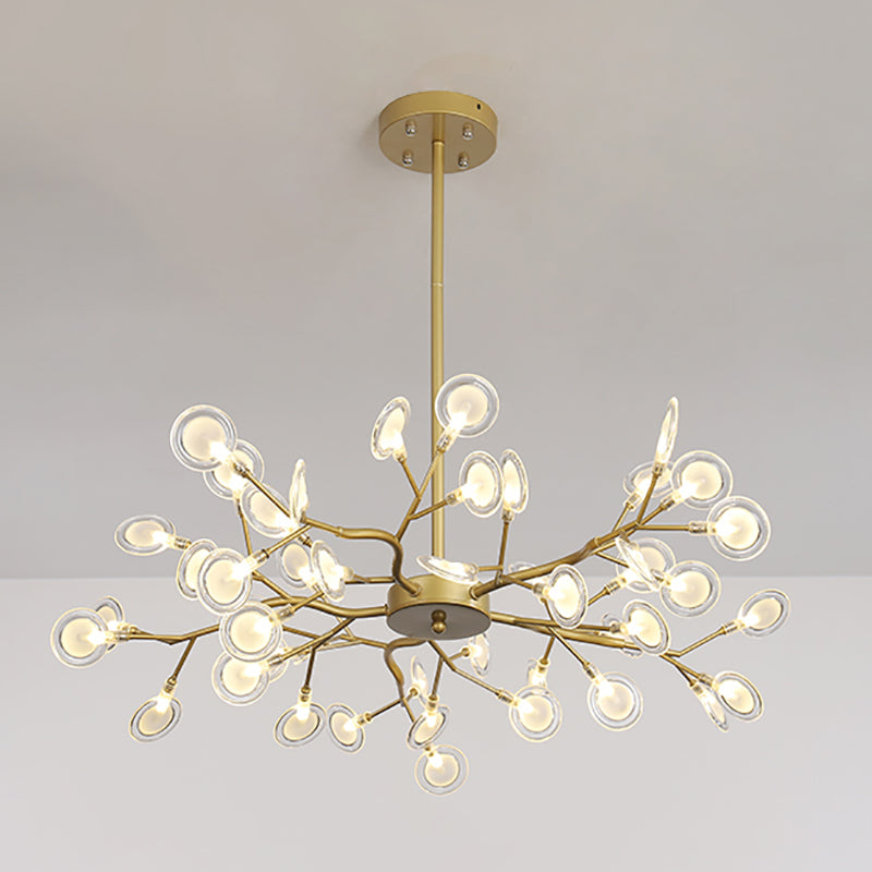 Metal Branch Shape Chandelier Nordic Style Fireflies Chandelier Lamp for Living Room