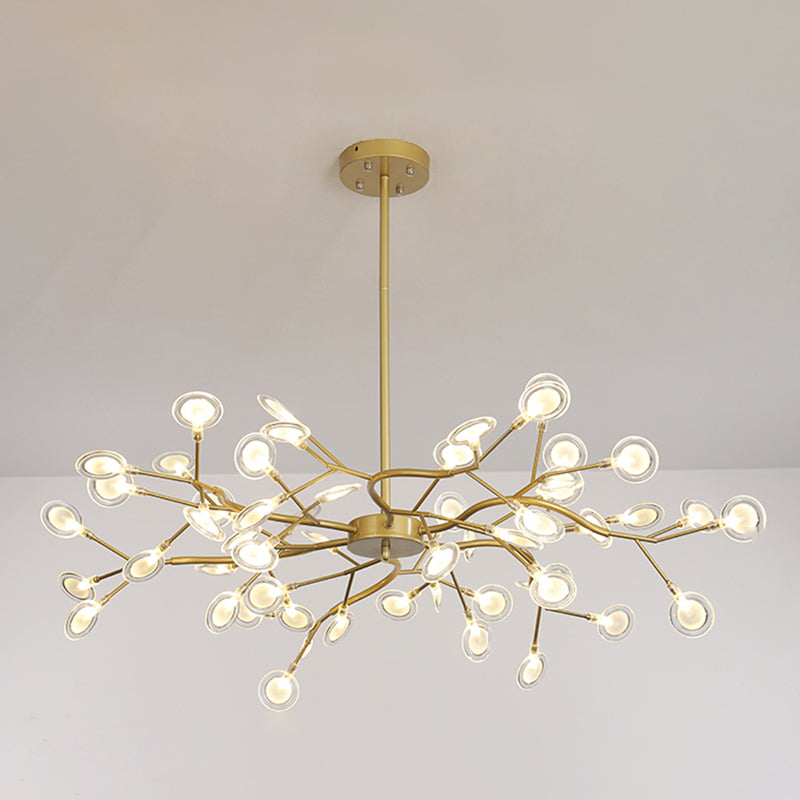 Metal Branch Shape Chandelier Nordic Style Fireflies Chandelier Lamp for Living Room
