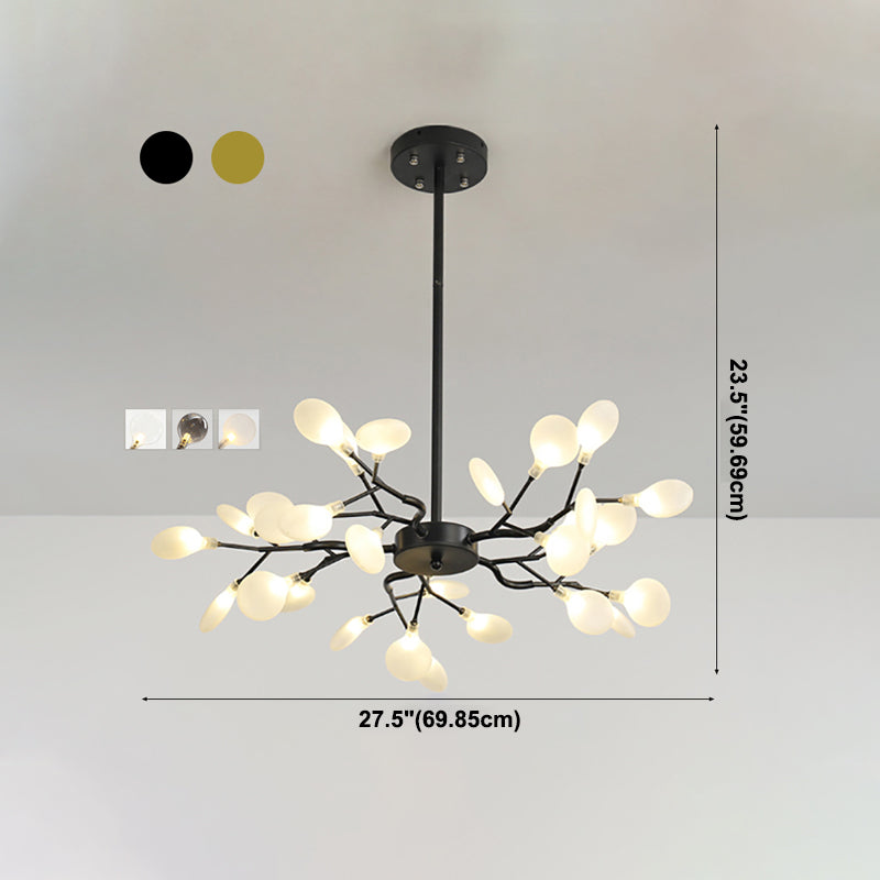 Metal Branch Shape Chandelier Nordic Style Fireflies Chandelier Lamp for Living Room