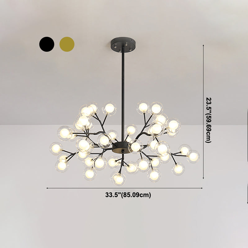 Metal Branch Shape Chandelier Nordic Style Fireflies Chandelier Lamp for Living Room