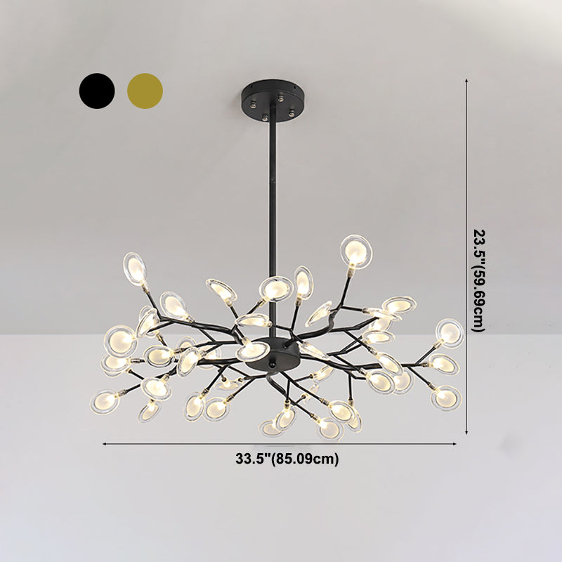Metal Branch Shape Chandelier Nordic Style Fireflies Chandelier Lamp for Living Room