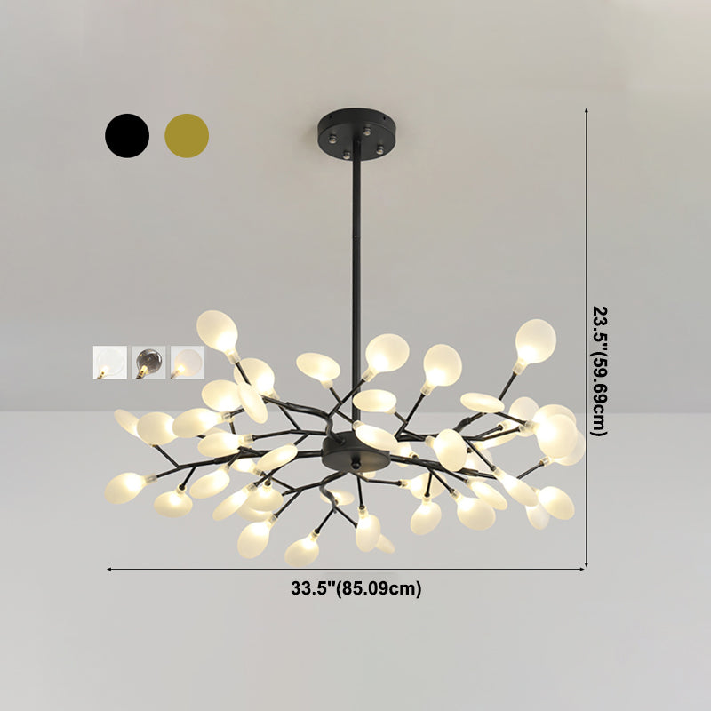 Metal Branch Shape Chandelier Nordic Style Fireflies Chandelier Lamp for Living Room