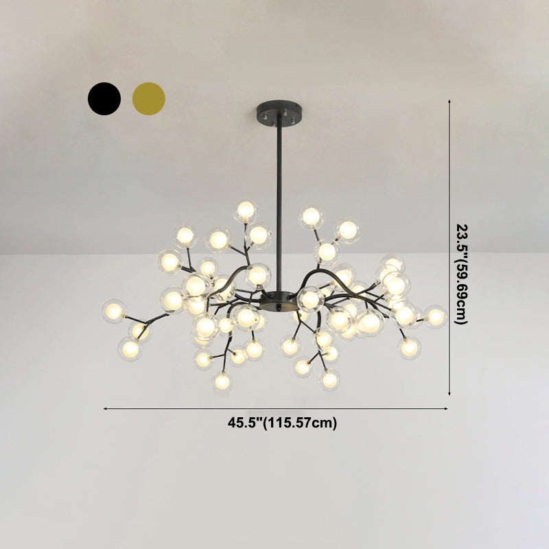 Metal Branch Shape Chandelier Nordic Style Fireflies Chandelier Lamp for Living Room