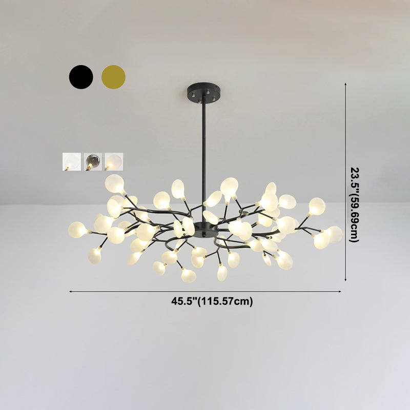 Metal Branch Shape Chandelier Nordic Style Fireflies Chandelier Lamp for Living Room