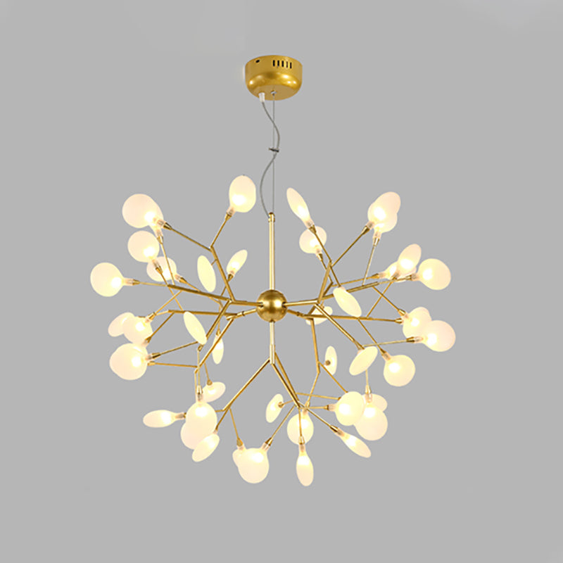 Branch Shape Chandelier Modern Fireflies Chandelier Lamp in Gold for Living Room