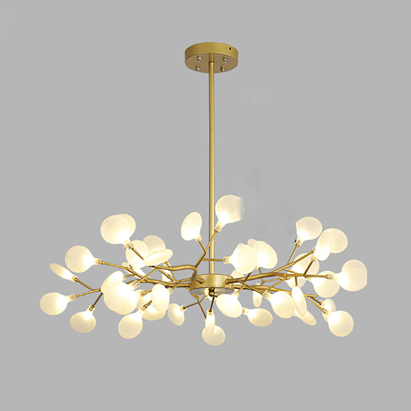Branch Shape Chandelier Modern Fireflies Chandelier Lamp in Gold for Living Room