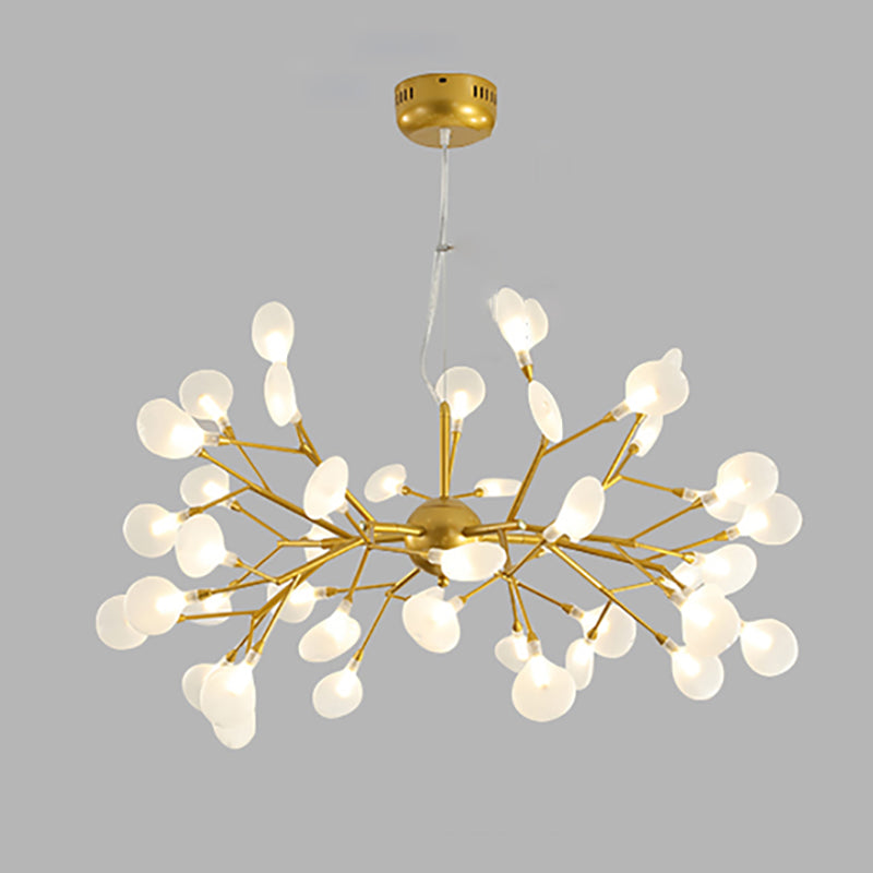 Branch Shape Chandelier Modern Fireflies Chandelier Lamp in Gold for Living Room