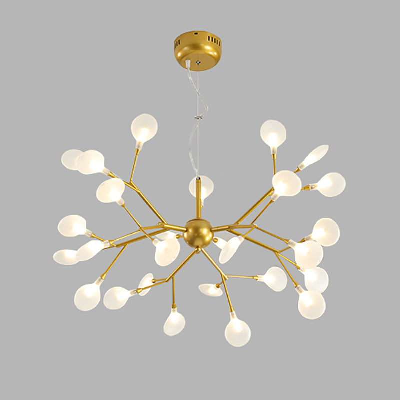 Branch Shape Chandelier Modern Fireflies Chandelier Lamp in Gold for Living Room