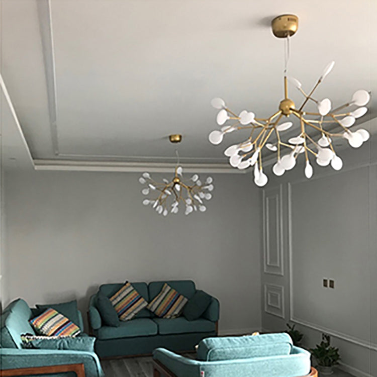 Branch Shape Chandelier Modern Fireflies Chandelier Lamp in Gold for Living Room
