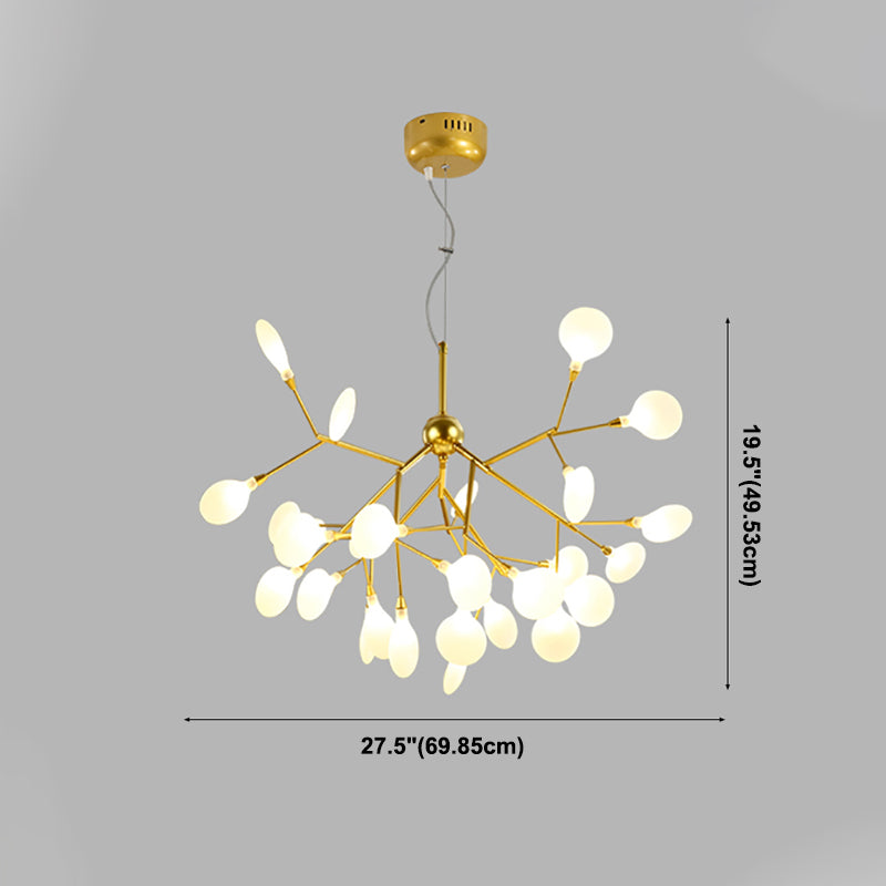 Branch Shape Chandelier Modern Fireflies Chandelier Lamp in Gold for Living Room