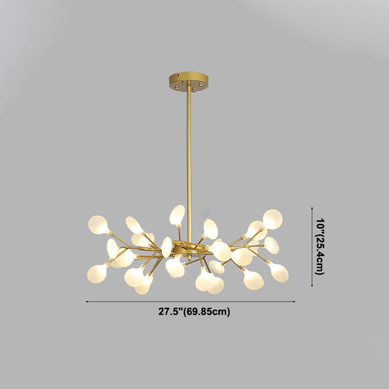 Branch Shape Chandelier Modern Fireflies Chandelier Lamp in Gold for Living Room