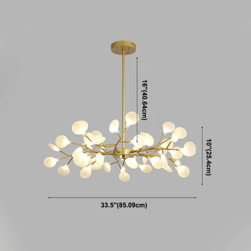 Branch Shape Chandelier Modern Fireflies Chandelier Lamp in Gold for Living Room