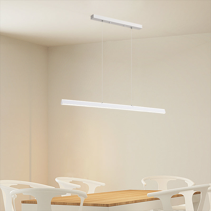 Nordic Simple Island Light Fixture Modern Long Strip LED Pendant Light for Dining Room