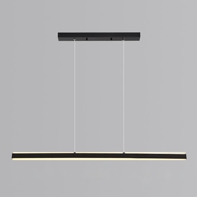 Nordic Simple Island Light Fixture Modern Long Strip LED Pendant Light for Dining Room