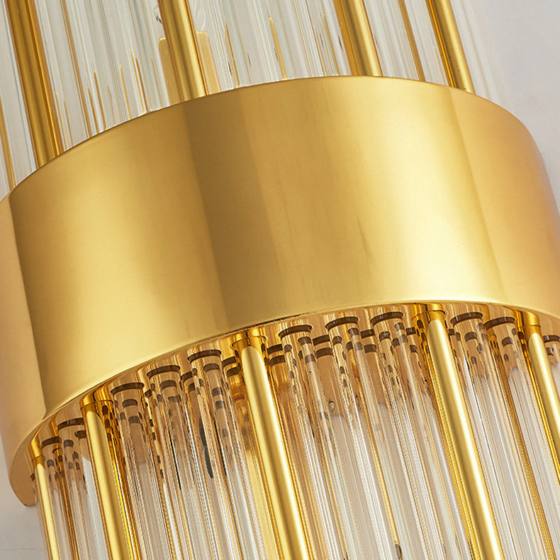 Lámpara de luz de apliques de cristal posmodernos de 2 cabezas de pared para sala de estar de dormitorio