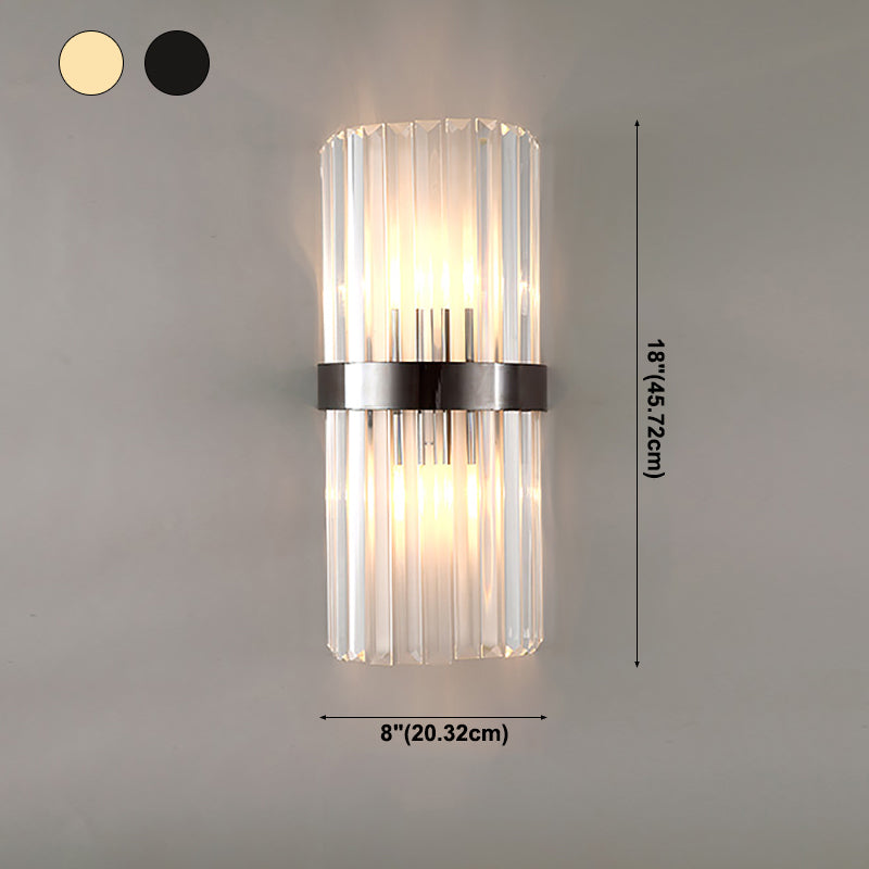 Lámpara de luz de apliques de cristal posmodernos de 2 cabezas de pared para sala de estar de dormitorio