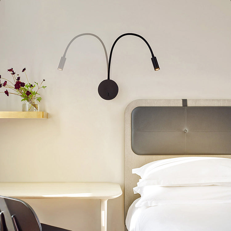 Modern Metallic Reading Lamp Household Wall Sconce Fixture with Adjustable Arm for Bedroom