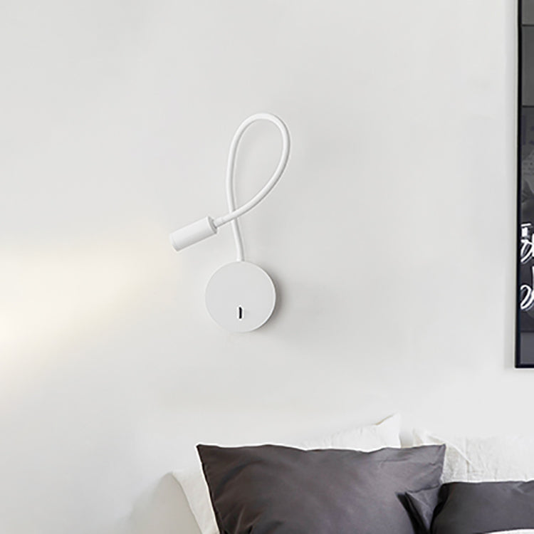 Modern Metallic Reading Lamp Household Wall Sconce Fixture with Adjustable Arm for Bedroom