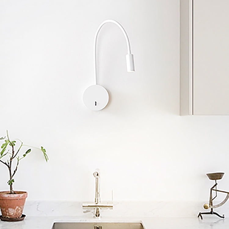 Modern Metallic Reading Lamp Household Wall Sconce Fixture with Adjustable Arm for Bedroom