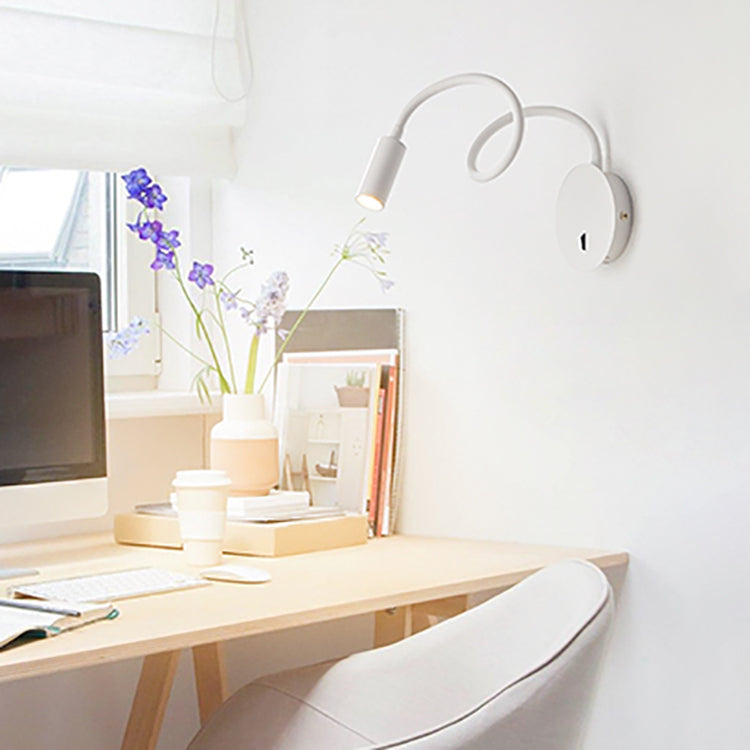 Modern Metallic Reading Lamp Household Wall Sconce Fixture with Adjustable Arm for Bedroom