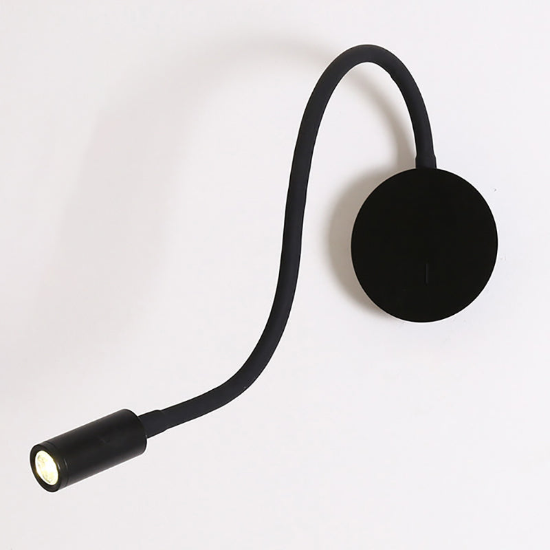 Modern Metallic Reading Lamp Household Wall Sconce Fixture with Adjustable Arm for Bedroom