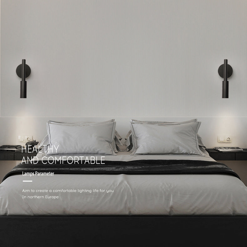 Luz de lectura rotativa de luz de pared metálica de estilo moderno para sala de estar de dormitorio de hotel