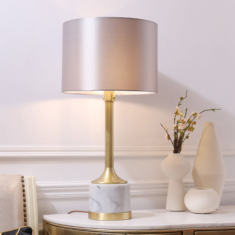 Stof cilindrisch tafellicht minimalisme 1 lamp grijs nachtkastje lamp voor woonkamer