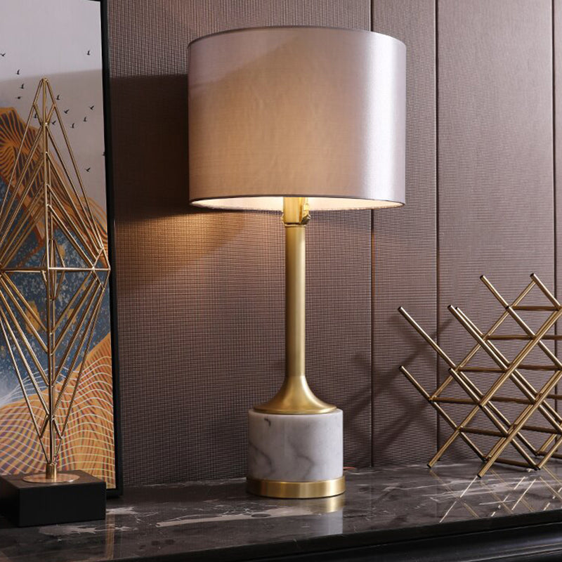 Stof cilindrisch tafellicht minimalisme 1 lamp grijs nachtkastje lamp voor woonkamer