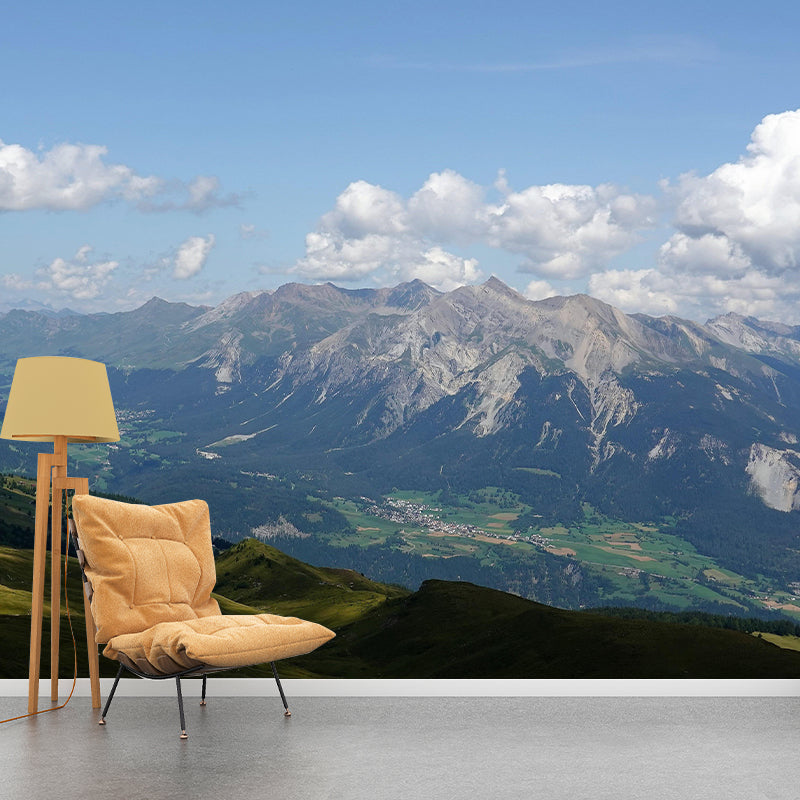 Horizontal Photography Mountain Mural Environment Friendly Wallpaper for Room