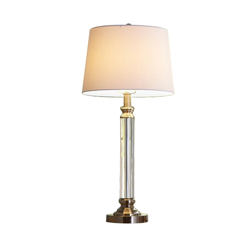 Table de bulbe contemporain Light Gold Drum Small Lampe de bureau avec de la teinte en tissu