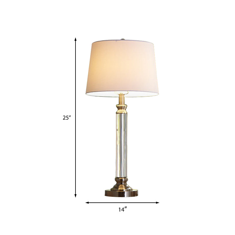 Table de bulbe contemporain Light Gold Drum Small Lampe de bureau avec de la teinte en tissu