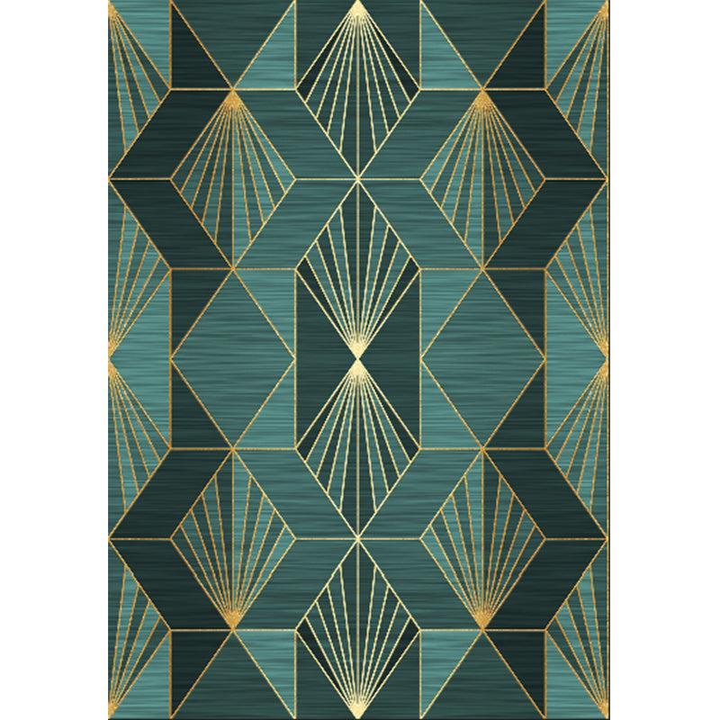 Fancy Modern Area Rug Geometric Pattern Polyester Area Carpet Stain Resistant Rug for Home Decor