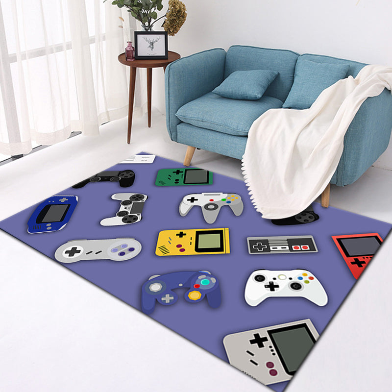 Minimalist Area Carpet Leisure Game Theme Rug Polyester Indoor Rug with Non-Slip Backing