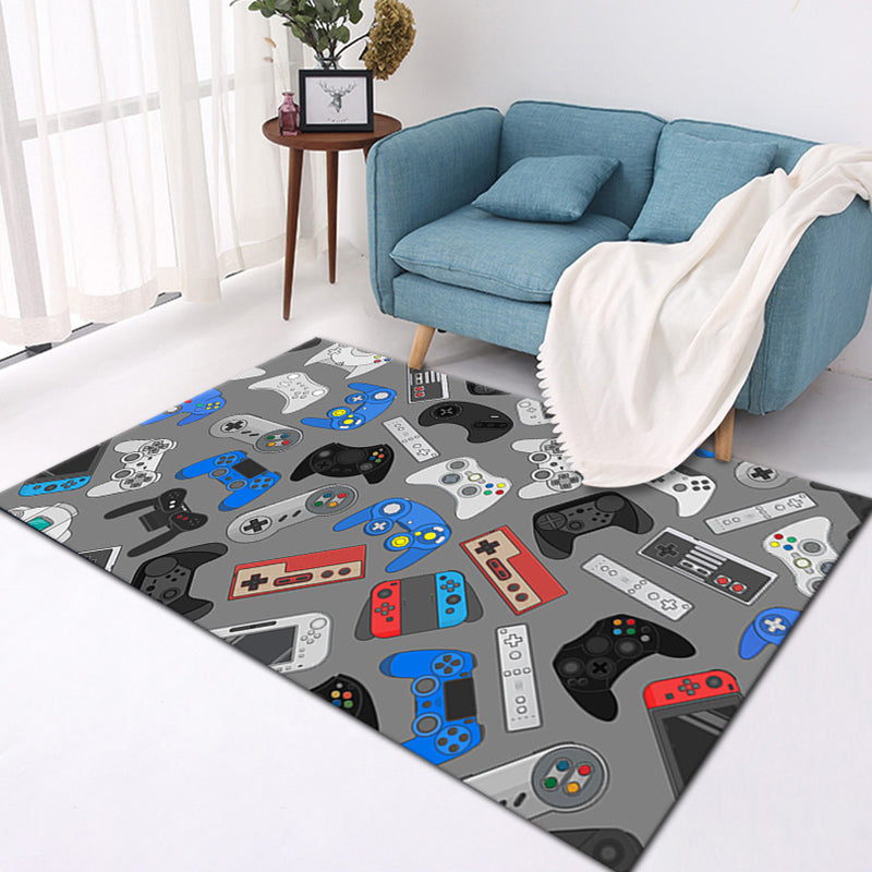 Minimalist Area Carpet Leisure Game Theme Rug Polyester Indoor Rug with Non-Slip Backing