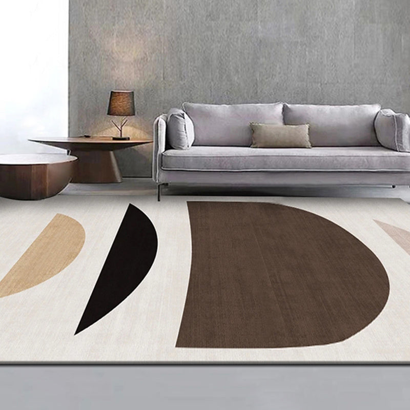 Tappeto moderno marrone scuro che miscela un tappeto a colori non slip tappeto per arredamento per la casa