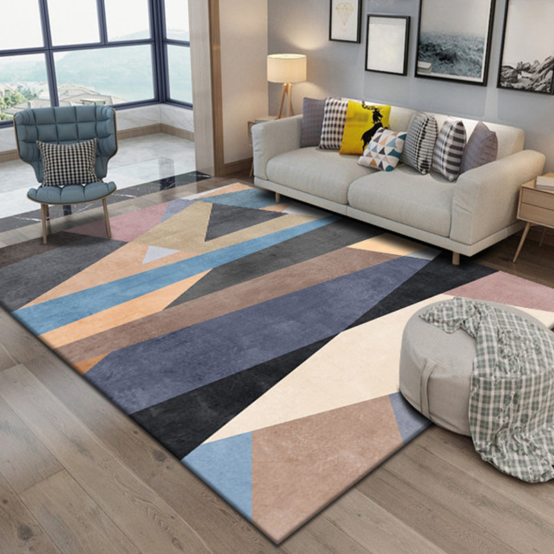Dunkelbrauner moderner Teppich Blending Block Fläche Teppich nicht rutscher Backing Teppich für Wohnkulturdekoration