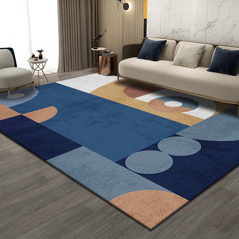 Dunkelbrauner moderner Teppich Blending Block Fläche Teppich nicht rutscher Backing Teppich für Wohnkulturdekoration