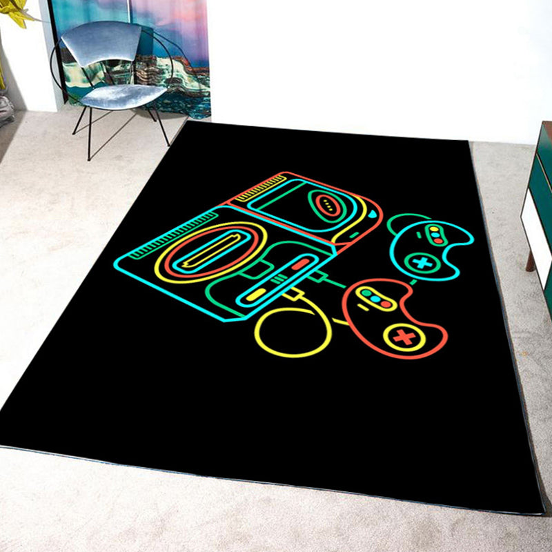 Novelty Game Controller Pattern Carpet Polyester Rug Stain Resistant Area Rug for Home Decoration