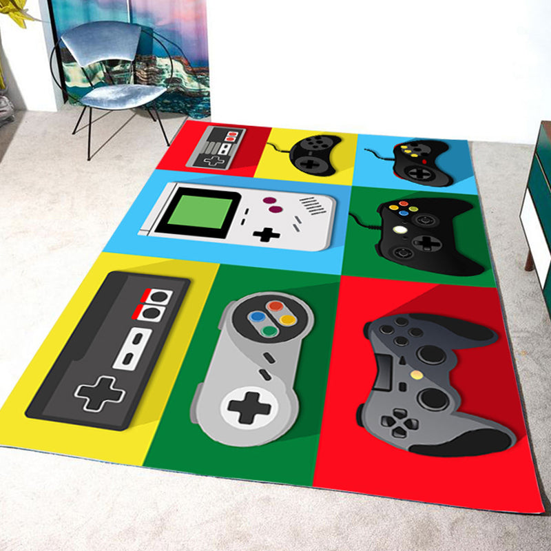 Novelty Game Controller Pattern Carpet Polyester Rug Stain Resistant Area Rug for Home Decoration