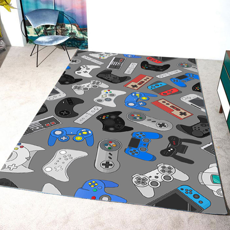 Novelty Game Controller Pattern Carpet Polyester Rug Stain Resistant Area Rug for Home Decoration