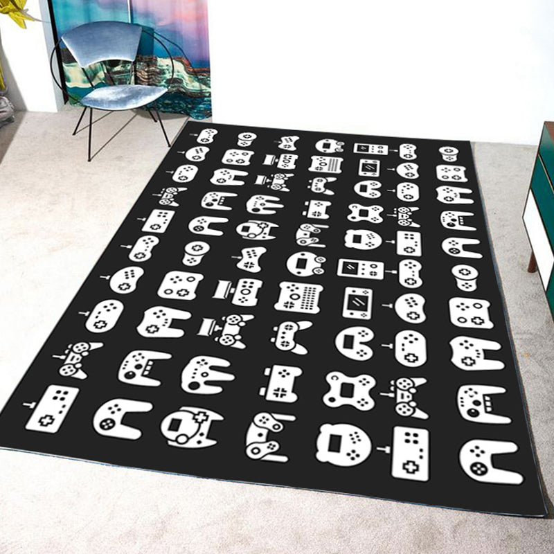 Novelty Game Controller Pattern Carpet Polyester Rug Stain Resistant Area Rug for Home Decoration
