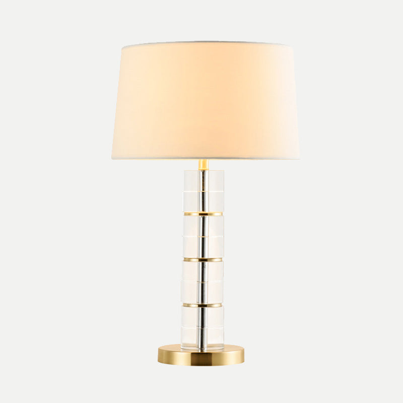 Gold Drum Shape Task Lighting Modernisme 1 Bulbe Tissu lampe de lecture pour le salon