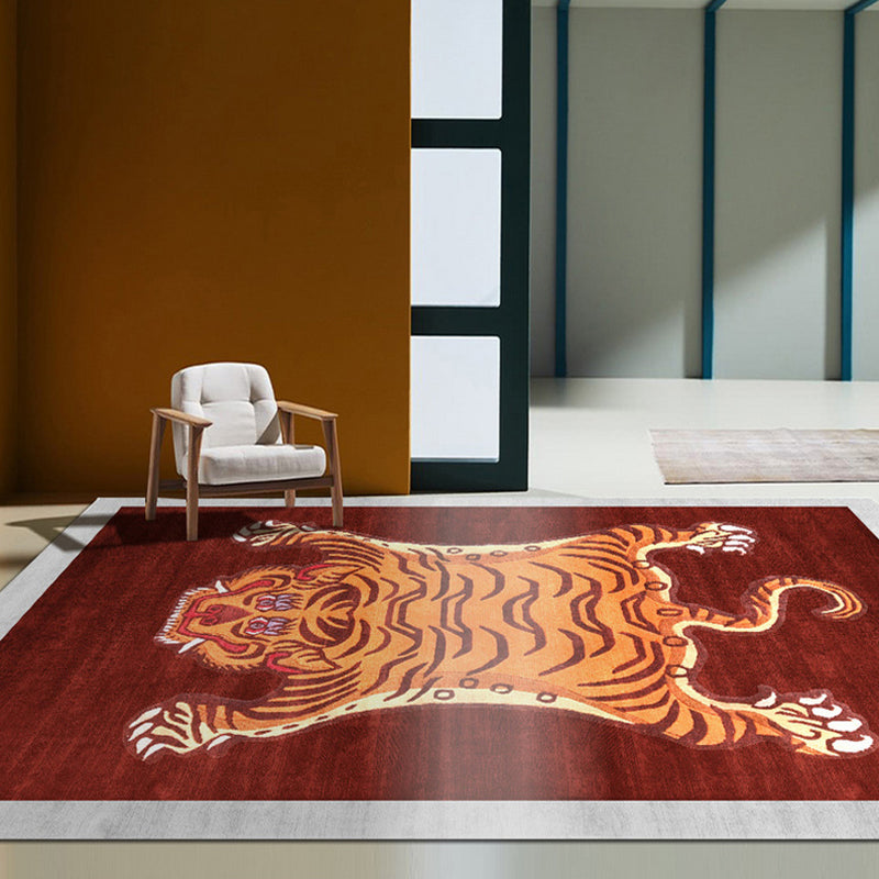 Stilvoller Bereich Teppich Vintage Tiger Muster Fläche Teppich Polyester Anti-Rutsch-Teppich für Wohnkultur