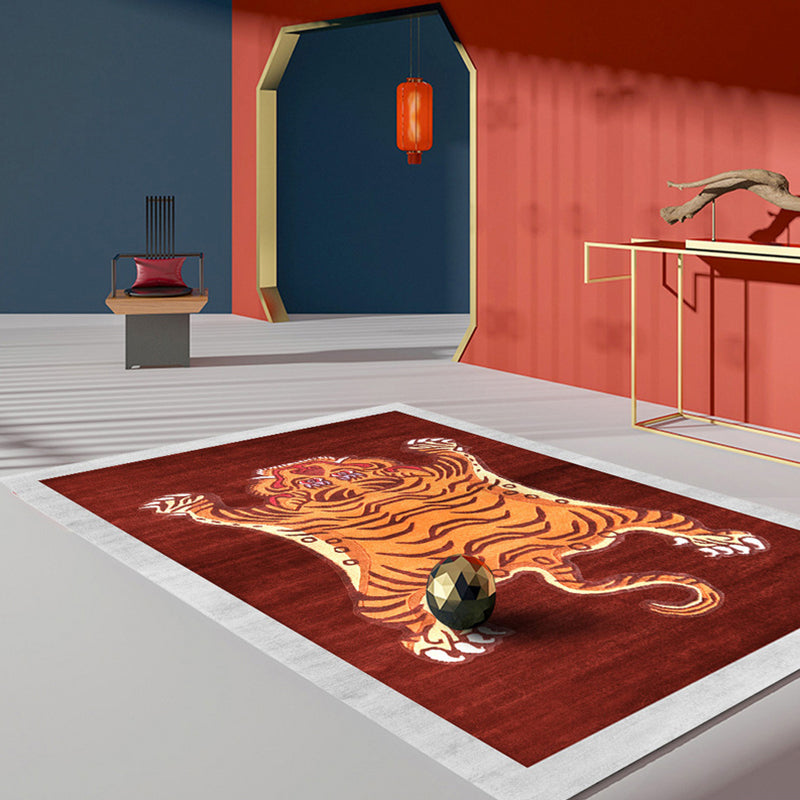 Stilvoller Bereich Teppich Vintage Tiger Muster Fläche Teppich Polyester Anti-Rutsch-Teppich für Wohnkultur
