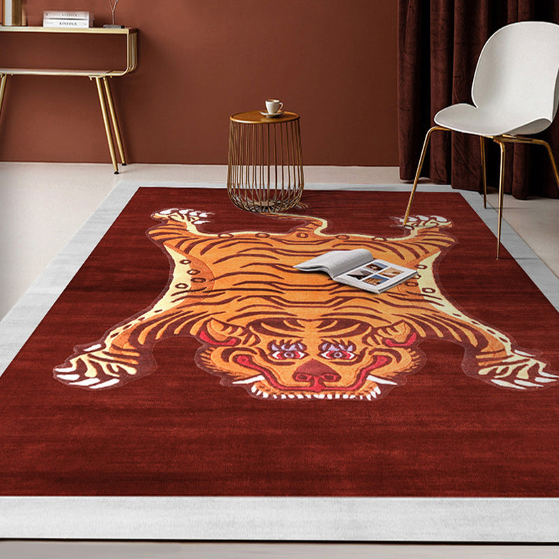 Stilvoller Bereich Teppich Vintage Tiger Muster Fläche Teppich Polyester Anti-Rutsch-Teppich für Wohnkultur