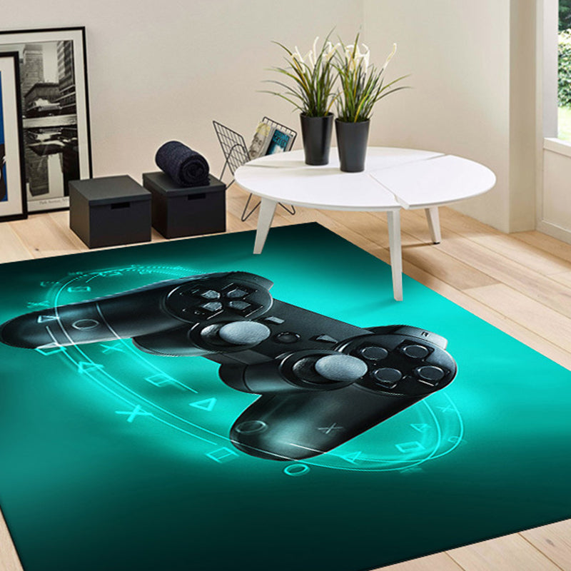 Hip Hop Game Controller Print Rug Polyester Carpet Stain Resistant Area Rug for Living Room