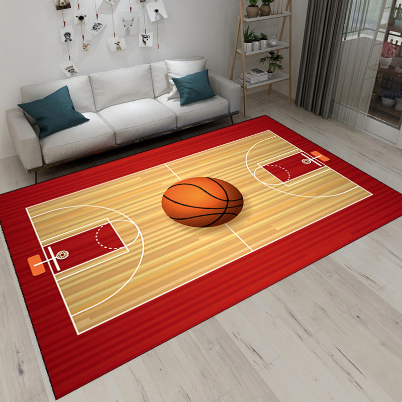 Fancy Court Pattern Area Rug Modern Polyester Area Carpet Stain Resistant Rug for Home Decor