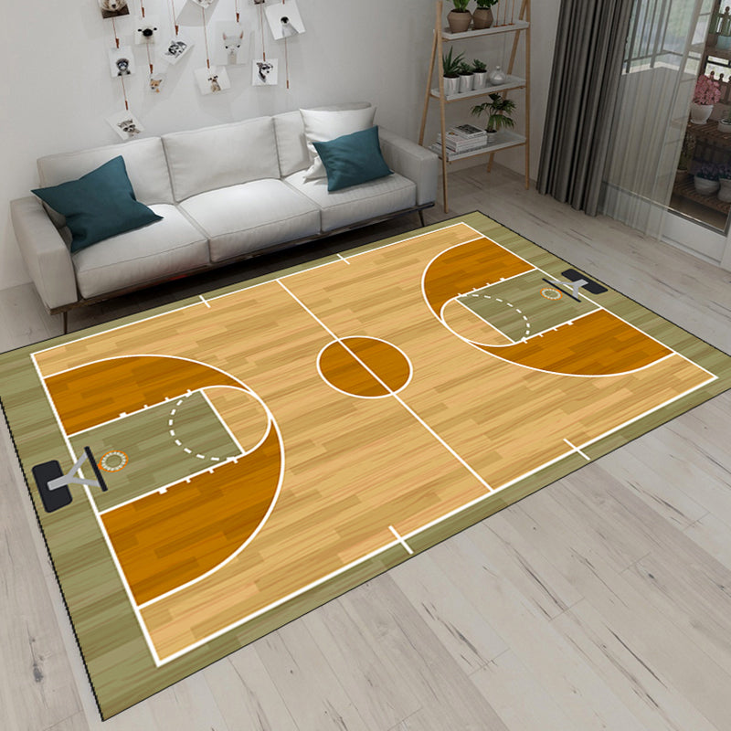 Fancy Court Pattern Area Rug Modern Polyester Area Carpet Stain Resistant Rug for Home Decor