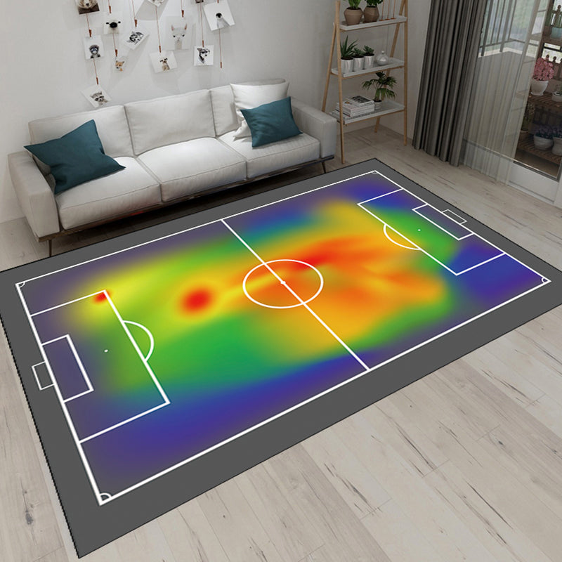 Fancy Court Pattern Area Rug Modern Polyester Area Carpet Stain Resistant Rug for Home Decor